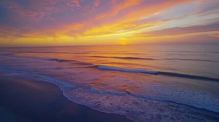 Breathtaking sunrise over the ocean, painting the sky with vibrant colors and tranquility.