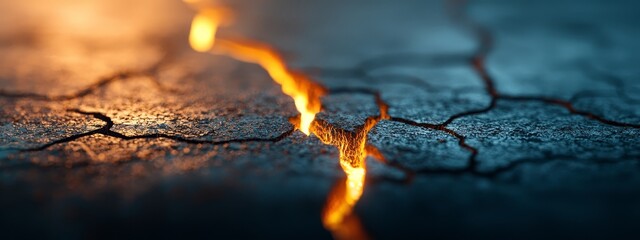 Wall Mural -  A tight shot of a fire burning on the ground, accompanied by a hazy depiction of the flames originating from it