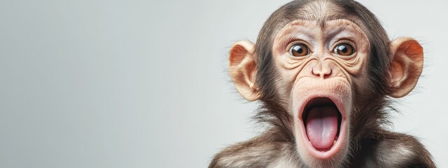  A monkey with its mouth widely open