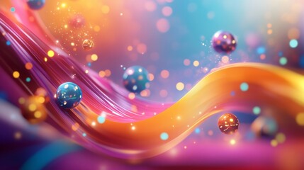 Poster - vibrant 3D banner background with a colorful creating