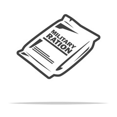 Wall Mural - military ration outline icon transparent vector isolated