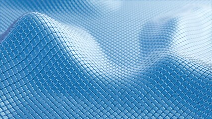 Poster - Smooth Wavy Pattern in Soft Light Blue Tones