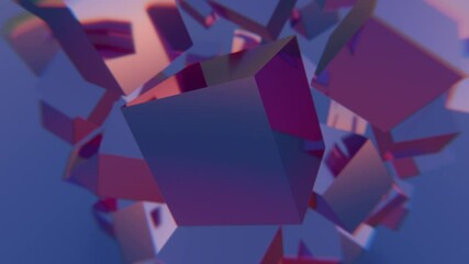 Poster - Abstract 3D Cubes with Soft Light and Shadows