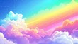 © Arieswanto - Pastel Clouds and Rainbow Sky with Stars