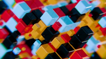 Aufkleber - Vibrant Geometric Cubes in Motion