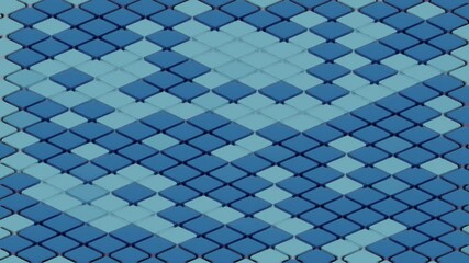 Poster - Abstract Blue Geometric Pattern with Diamond Shapes