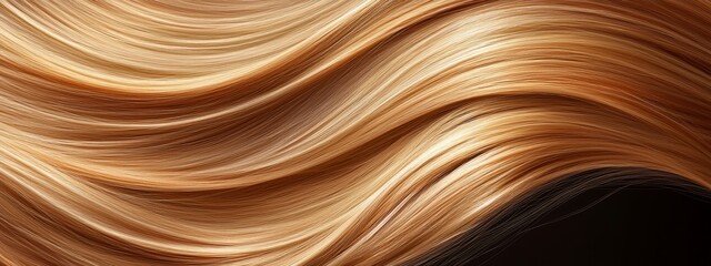 Wall Mural -  A tight shot of long blonde hair, textured with highlights of light brown and light gold hues