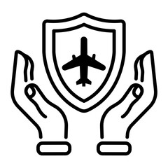 Canvas Print - Safe flight icon in line style