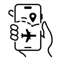 Poster - A linear style icon of flight app 