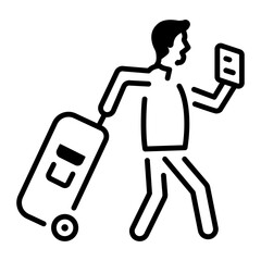 Sticker - Passenger icon in linear style 