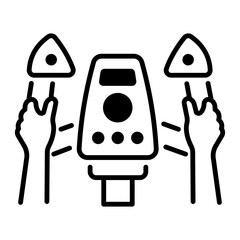 Sticker - An outline style icon of plane steering 