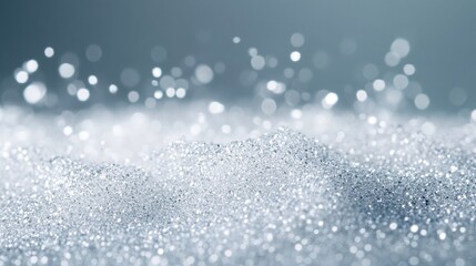 Abstract Silver Glitter with Out-of-Focus Lights