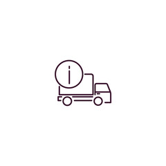 Poster - delivery info outline icon. Linear vector from delivery concept. Thin line delivery info icon isolated on white background