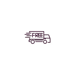 Poster - free delivery outline icon. Linear vector from delivery concept. Thin line free delivery icon isolated on white background