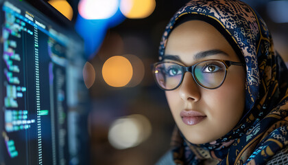 Wall Mural - A woman wearing glasses