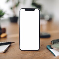 smartphone white blank screen mockup