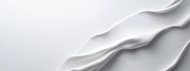 Canvas Print -  A tight shot of a white wall with a billow of fresh white paint along its edge and a dark object opposite