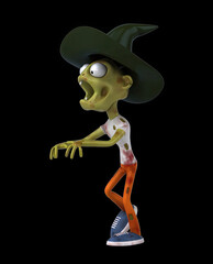 Wall Mural - Fun 3D cartoon zombie for halloween