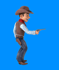 Wall Mural - Fun 3D cartoon cowboy with a gun