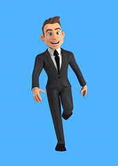 Wall Mural - Fun 3D cartoon business man dancing