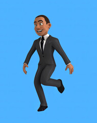 Wall Mural - Fun 3D cartoon business man dancing