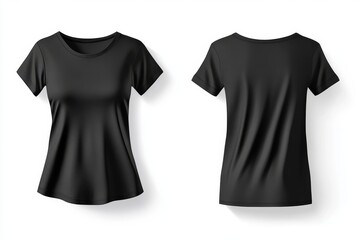 Sticker - Front and rear views of an oversize black tee mockup