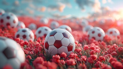 3D Render Soccer ball Concept Background