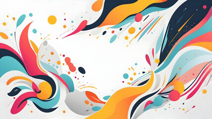 Modern Trendy Abstract Design background graphic resource, white background with color details