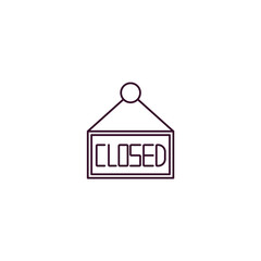 Poster - closed sign outline icon. Linear vector from restaurant concept. Thin line closed sign icon isolated on white background