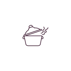 Aufkleber - pot with cover outline icon. linear vector from restaurant concept. thin line pot with cover icon is