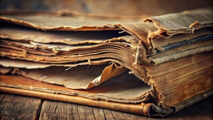 torn page corners revealing hidden secrets like tears in worn book binding whispers of ancient mysteries