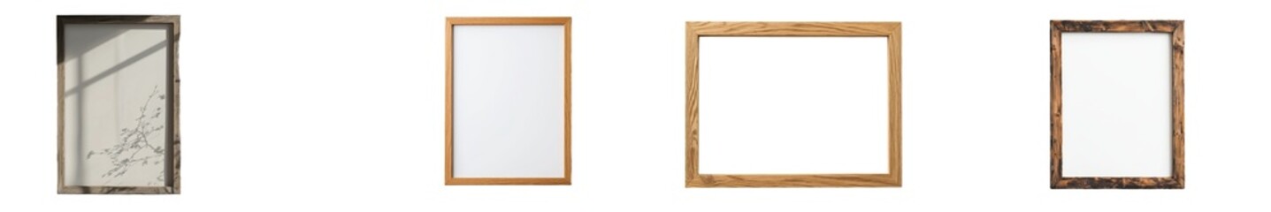 Poster - Large portrait 50x70, 20x28, a3,a4 wooden frame mockup on white wall. Poster mockup. Clean, modern, minimal frame. Indoor interior with text or product.