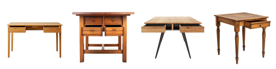 Poster - The front view of a drop-leaf table is depicted on a transparency background