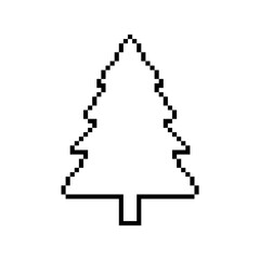 Wall Mural - Christmas tree pixel art simple design