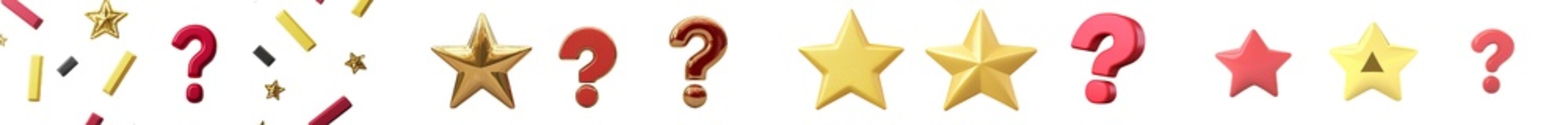 Poster - Floating 3D circle gold star medal icons in cartoon style