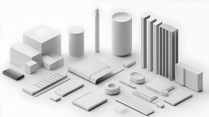 Poster - Clean Monochrome Presentation Icons with Minimal Geometric Shapes
