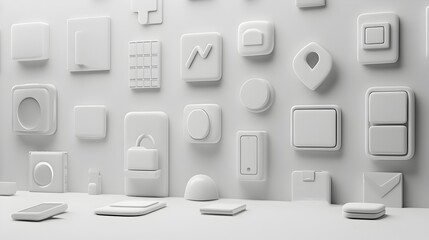 Poster - Monochrome Minimalist Icon Set for Clean and Modern Presentations