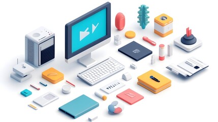 Poster - Scalable Icons for Presentations Crisp and Clear Designs for White Backgrounds