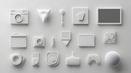 Poster - Sleek Monochrome Presentation Icons for Clean Infographic Designs