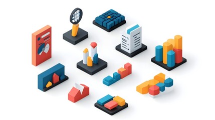 Poster - Sleek Minimalist Icon Set for Professional Slide Decks with Clean White Background