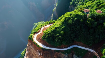 A photo of a landslide, highlighting the geological risks associated with certain environments.