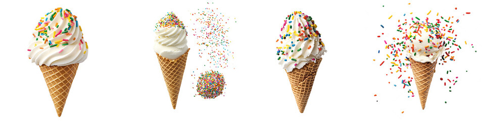 Poster - Transparent background of ice cream top in summer