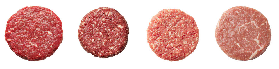 Poster - A full-length image of a beef patty on a transparent background