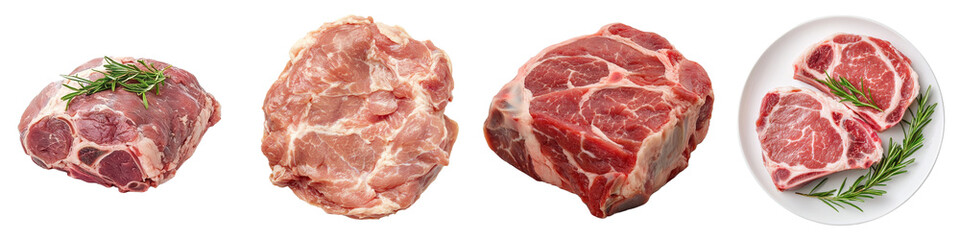 Poster - An extended view of pork leg tops on a transparency background