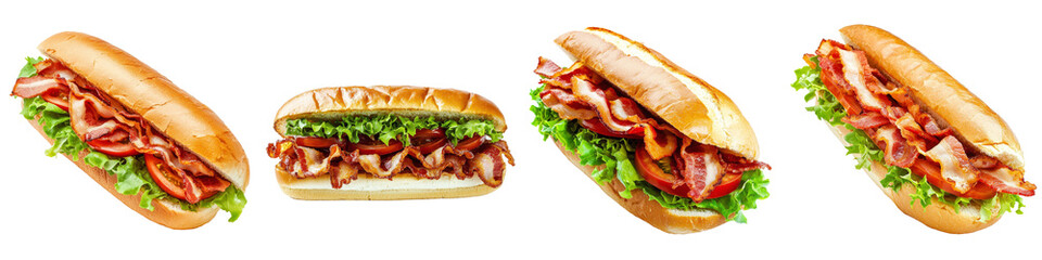 Aufkleber - An enlarged view of a pork sandwich taken from the front on a transparency background