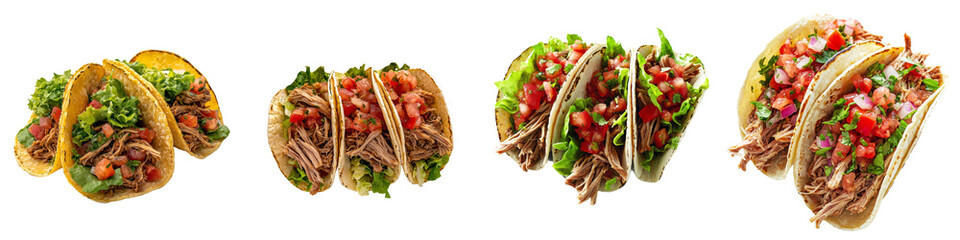 Aufkleber - On a transparency background, a side view of pork carnitas is shown