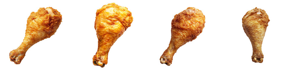 Aufkleber - On a transparency background, fried chicken top view is shown in full length