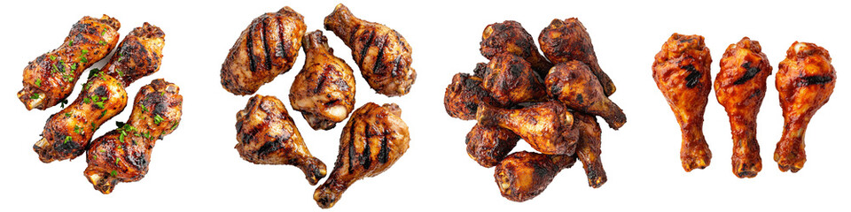 Poster - Full-length view of a barbecue chicken on a transparency background