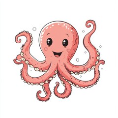 Wall Mural - vector graphic of a cute octopus