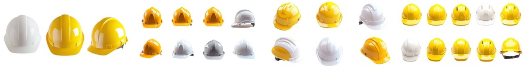 Poster - An illustration of a white hard hat and safety helmet on a transparent background